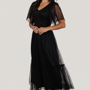 Baltic Born Martha Smocked Tulle Dress | Black Size XLXL